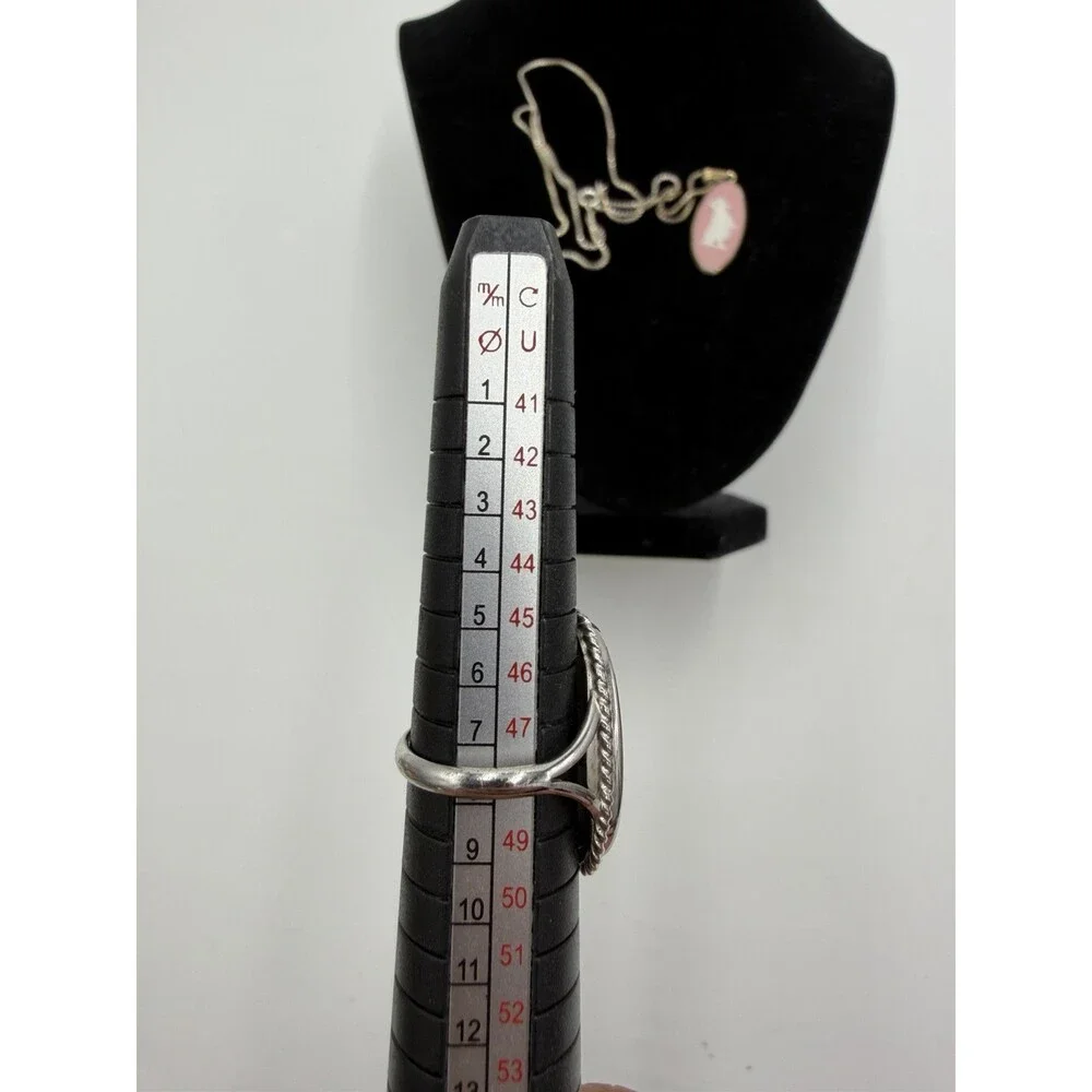 Wedgwood Jasperware Black & Pink Ring Necklace Jewelry Set 2 PCs - Picture 15 of 15